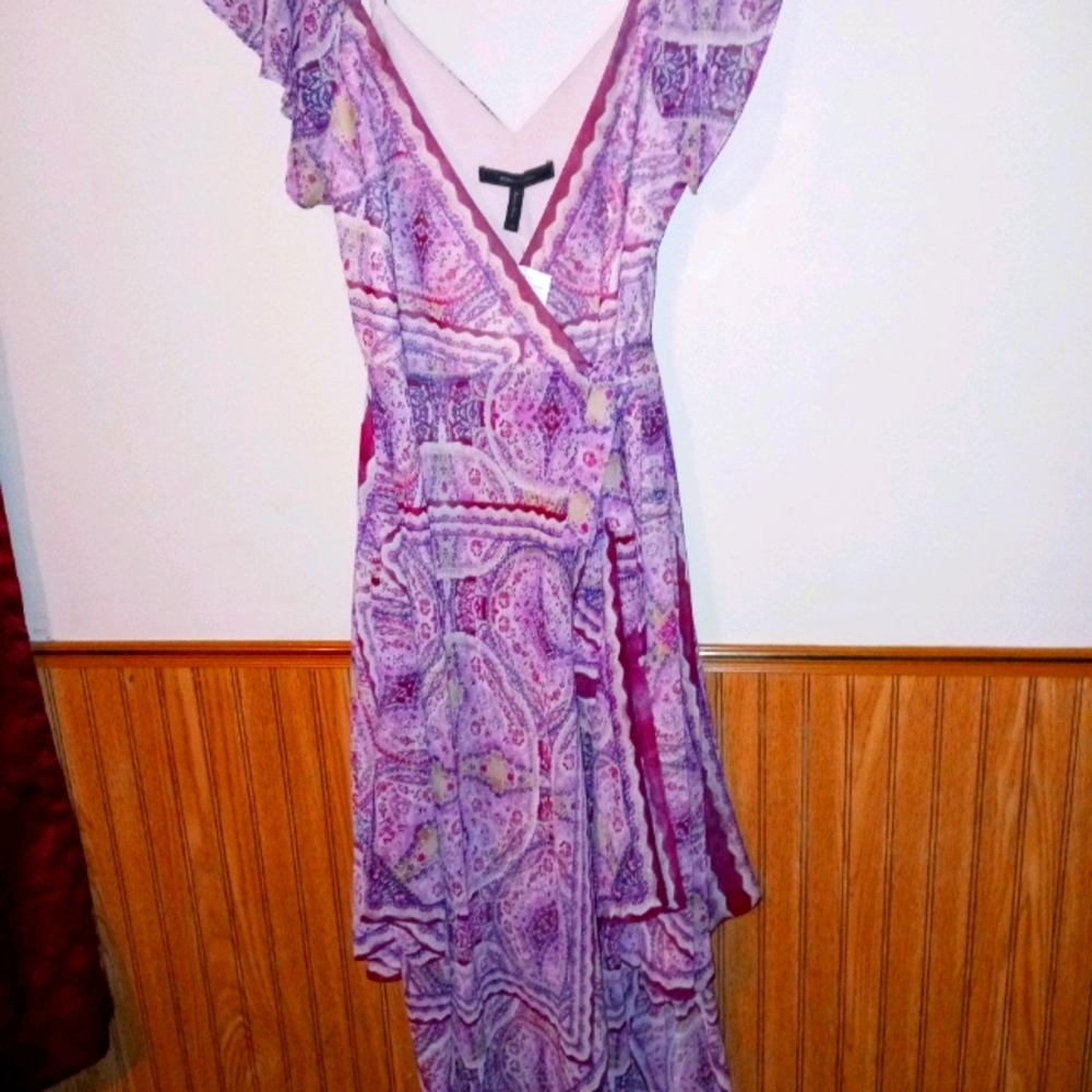 BCBG MAXAZRIA Paisley Cross Wrap Dress